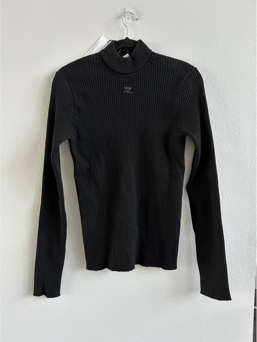 Courreges Reedition Rib Knit Mockneck Sweater NEW Size Medium